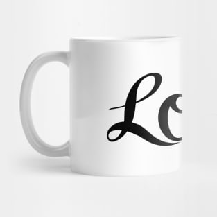 Love Script in Black Mug